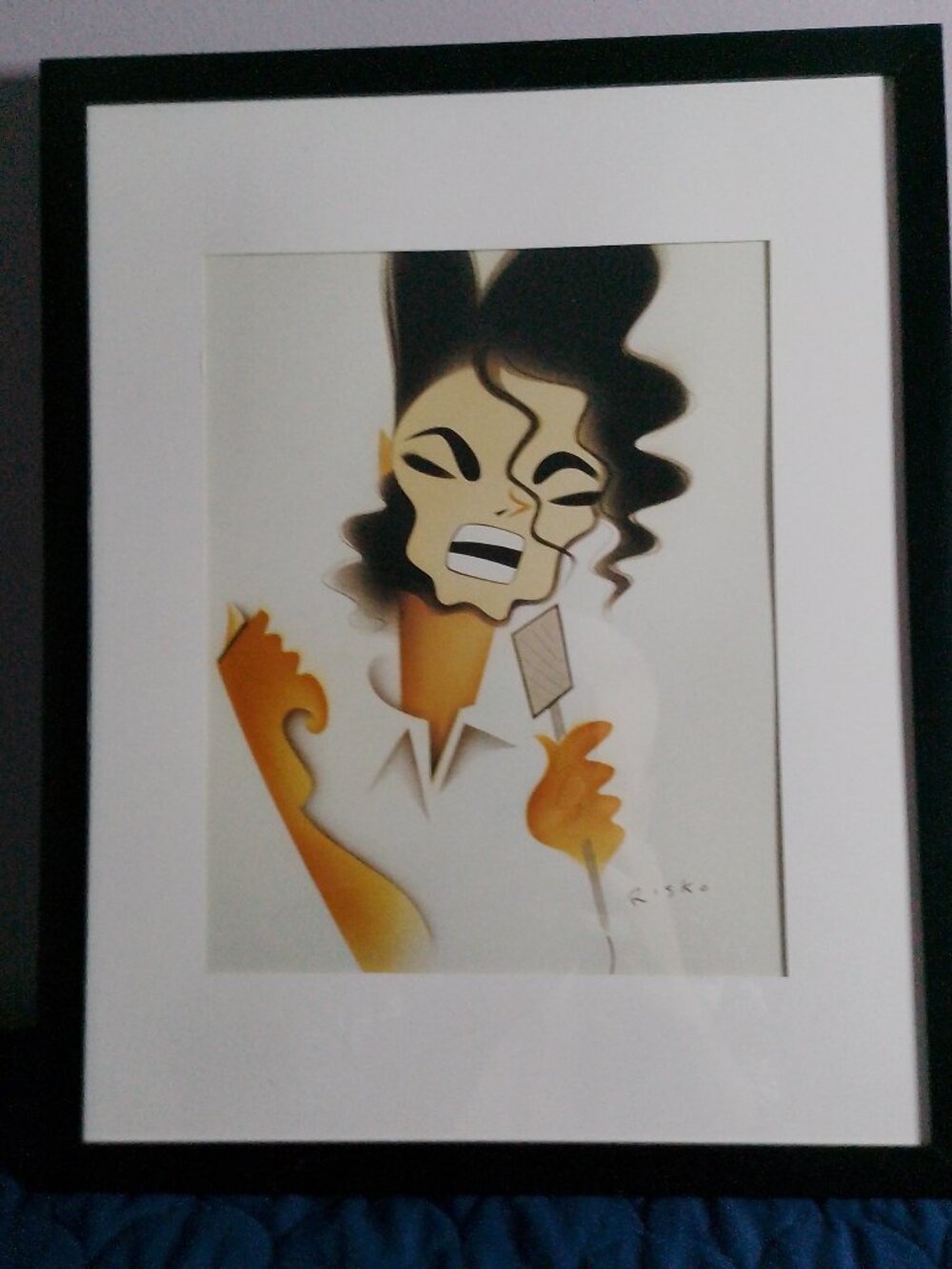 14"X12" CARICATURE OF MICHAEL JACKSON BY RISKO